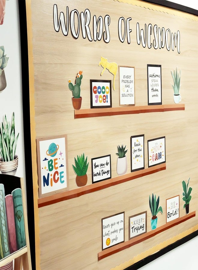VABAMNA Bulletin Board Decorations for Classroom, 74Pcs Greenery Positive Affirmation Motivational Cutouts Classroom Must Haves for Teacher Welcome Back to School Door Wall Decor 74WordsOfWisdomBulletinBoard - Image 2