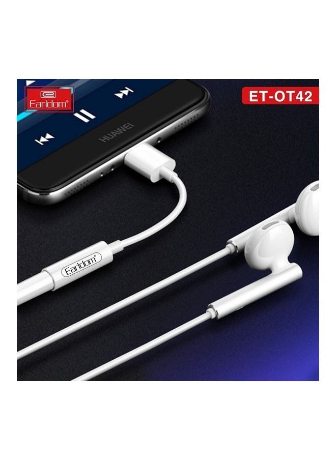 NIBEMINENT Plug and Play Universal Type C to 3.5mm Headphone Jack Adapter White  - Image 3
