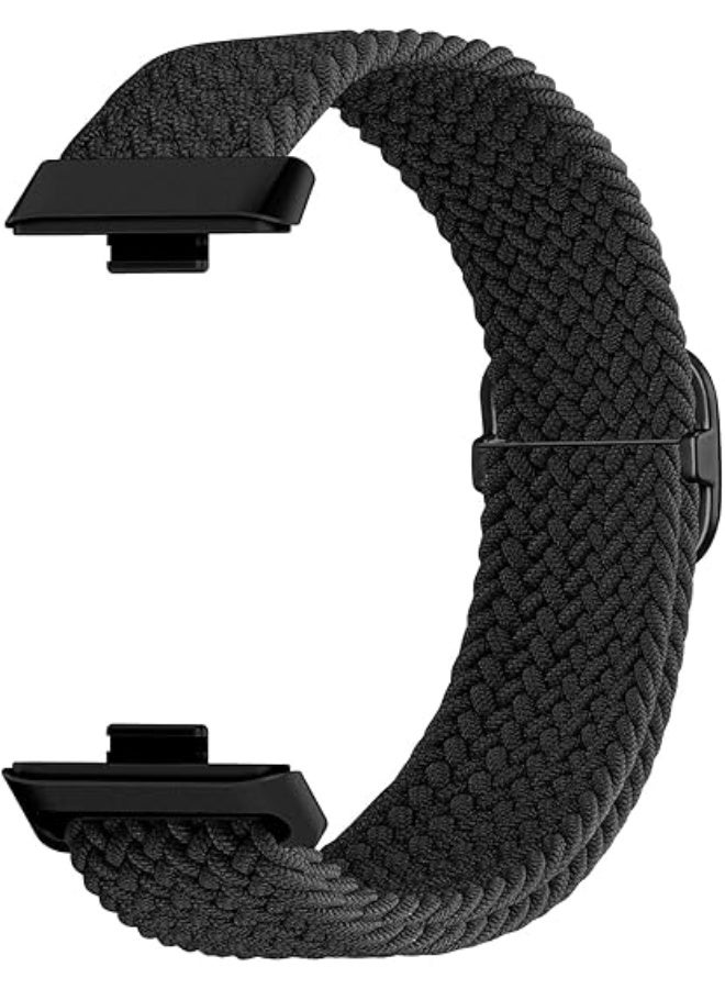 سوار نايلون قابل للتعديل بإبزيم منزلق لساعات هواوي فيت 3 / فيت 4 / فيت 4 برو - سوار بديل من البوليستر المسامي وحلقة السيليكون - Image 5