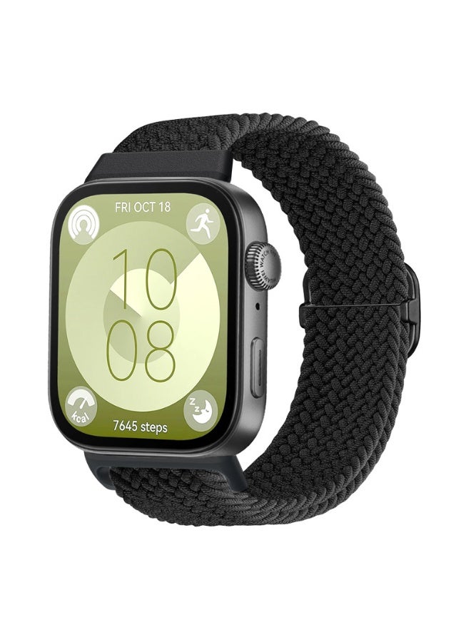 سوار نايلون قابل للتعديل بإبزيم منزلق لساعات هواوي فيت 3 / فيت 4 / فيت 4 برو - سوار بديل من البوليستر المسامي وحلقة السيليكون - Image 1