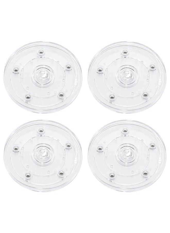 Adyoney 4 Pcs Clear 4 inch Acrylic Lazy Susan Rotating Turntable Organizer Bearings - Round Swivel Plate for Spice Rack, Table, Cake, Kitchen Pantry - Image 1