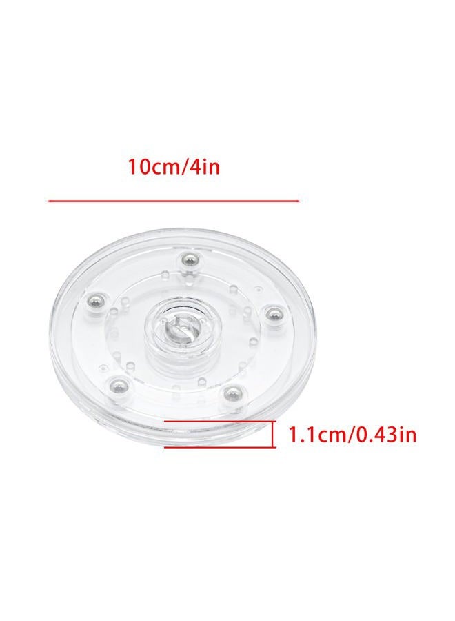Adyoney 4 Pcs Clear 4 inch Acrylic Lazy Susan Rotating Turntable Organizer Bearings - Round Swivel Plate for Spice Rack, Table, Cake, Kitchen Pantry - Image 2