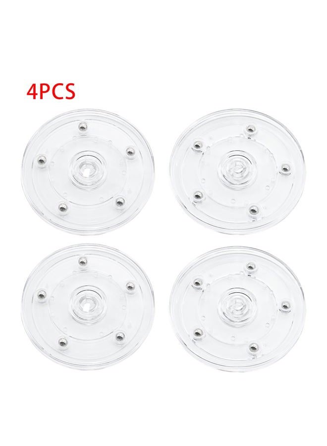 Adyoney 4 Pcs Clear 4 inch Acrylic Lazy Susan Rotating Turntable Organizer Bearings - Round Swivel Plate for Spice Rack, Table, Cake, Kitchen Pantry - Image 3