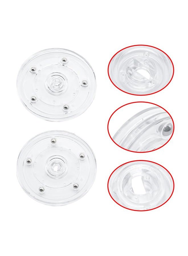 Adyoney 4 Pcs Clear 4 inch Acrylic Lazy Susan Rotating Turntable Organizer Bearings - Round Swivel Plate for Spice Rack, Table, Cake, Kitchen Pantry - Image 4