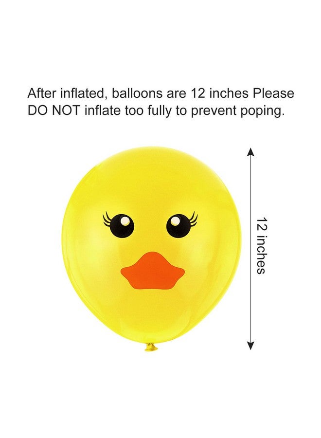 Gejoy 60 Yellow Duck Balloons - Cartoon Duck Printed Latex Balloons for Wedding, Birthday, Baby Shower & Classroom Decoration, 12 Inches - Image 2
