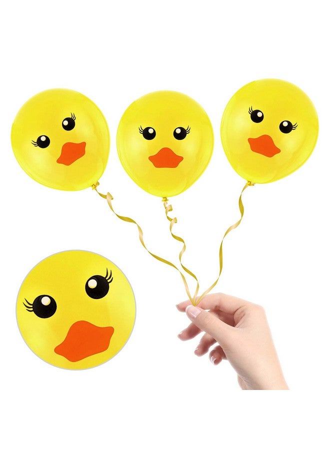 Gejoy 60 Yellow Duck Balloons - Cartoon Duck Printed Latex Balloons for Wedding, Birthday, Baby Shower & Classroom Decoration, 12 Inches - Image 3