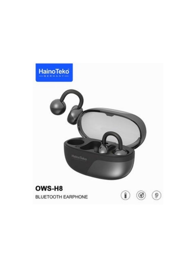 Haino Teko OWS-H8 OpenDots Bluetooth Earphone With High Quality Sound Multi Functional Touch Controls and Microphone Black - Image 1