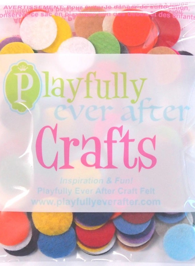 Playfully Ever After Mixed Color Assortment of Craft Felt Circles (1 Inch - 100pc) - Image 3