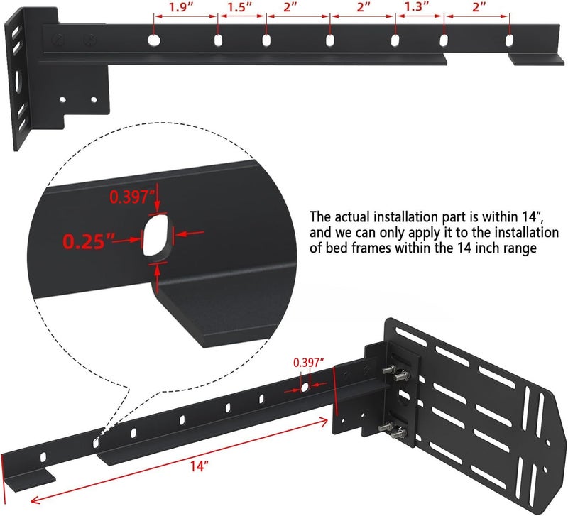appacare Bed Frame Footboard Extension Brackets Set Attachment Kit - Fit for Twin, Full, Queen, or King Size Beds - Image 5