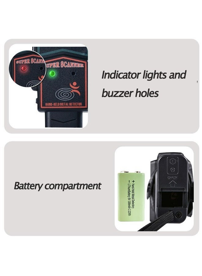 Gasin - Handheld Metal Detector Inspection Device For Railway Station And Airport Security Checks Black - Image 1