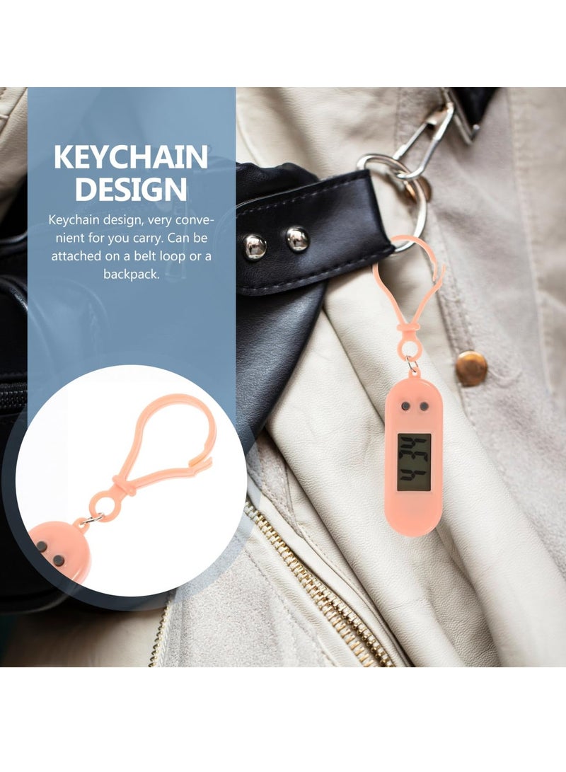 4 Pieces Keychain Pocket Watch - Mini Key Ring Digital Watch, Suitable for Children Student Exam Oval Small Wall Watch Creative Silent Exam Digital Electronic Watch - Image 2