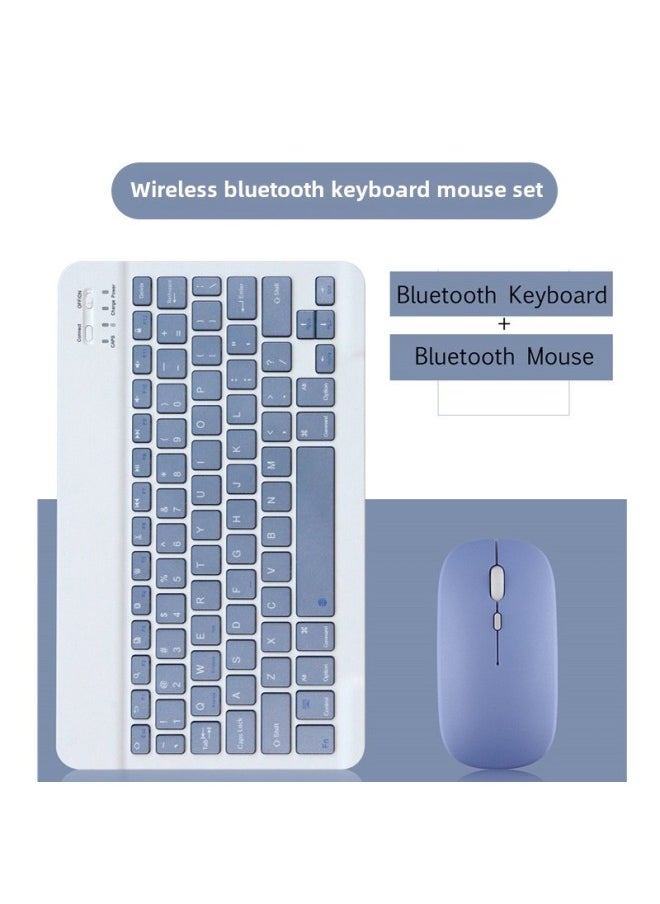 Wireless Bluetooth Keyboard Rechargeable Silent Ultra-thin Mini Computer Mobile Phone Tablet Laptop Keyboard Mouse Set-Color:10 Inch RGB Backlit Keyboard-white-Product Type:Upgraded Endurance Edition - Image 2