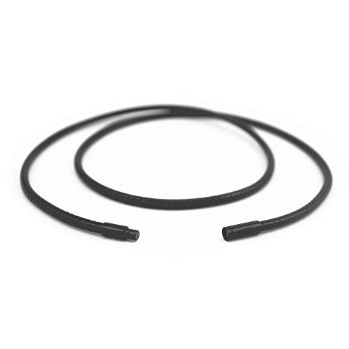 Glory Qin 2mm Black Wax Wire Leather Cord Chain Stainless Steel Rice Clasps Necklace Rope Chain 16 to 28 Inch (22 Inches) - Image 2