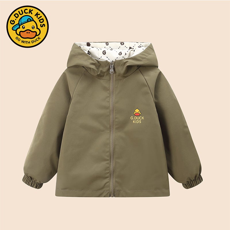 Little Yellow Duck Children'S Double-Sided Jacket Boys And Girls Baby Western Style Casual New Trendy Double-Sided Jacket - Image 3