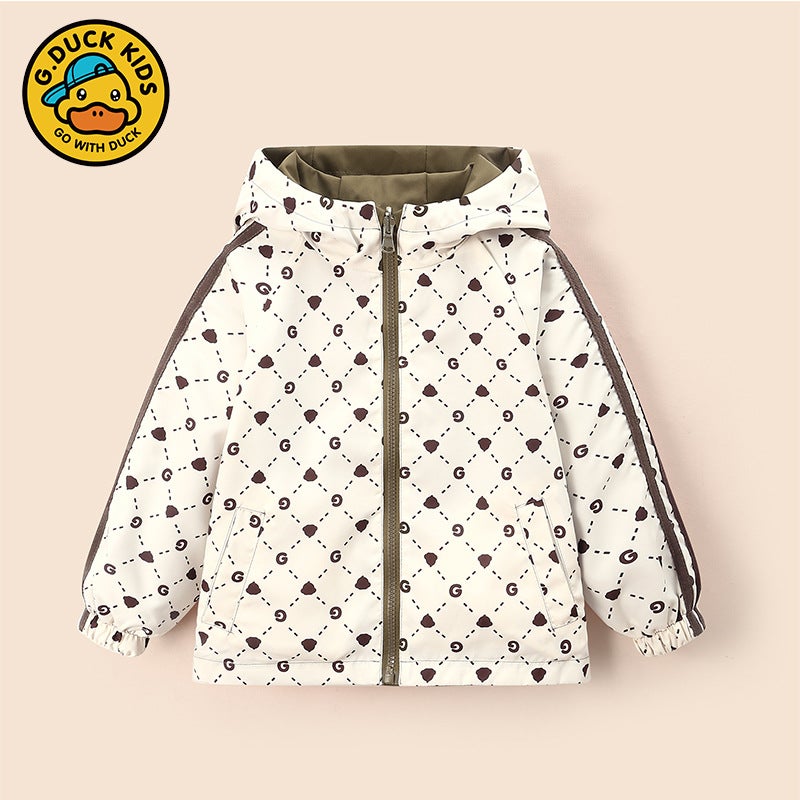 Little Yellow Duck Children'S Double-Sided Jacket Boys And Girls Baby Western Style Casual New Trendy Double-Sided Jacket - Image 2
