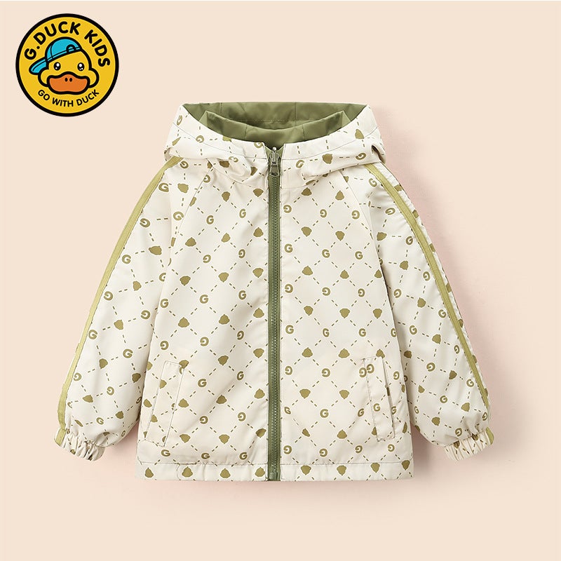 Little Yellow Duck Children'S Double-Sided Jacket Boys And Girls Baby Western Style Casual New Trendy Double-Sided Jacket - Image 4
