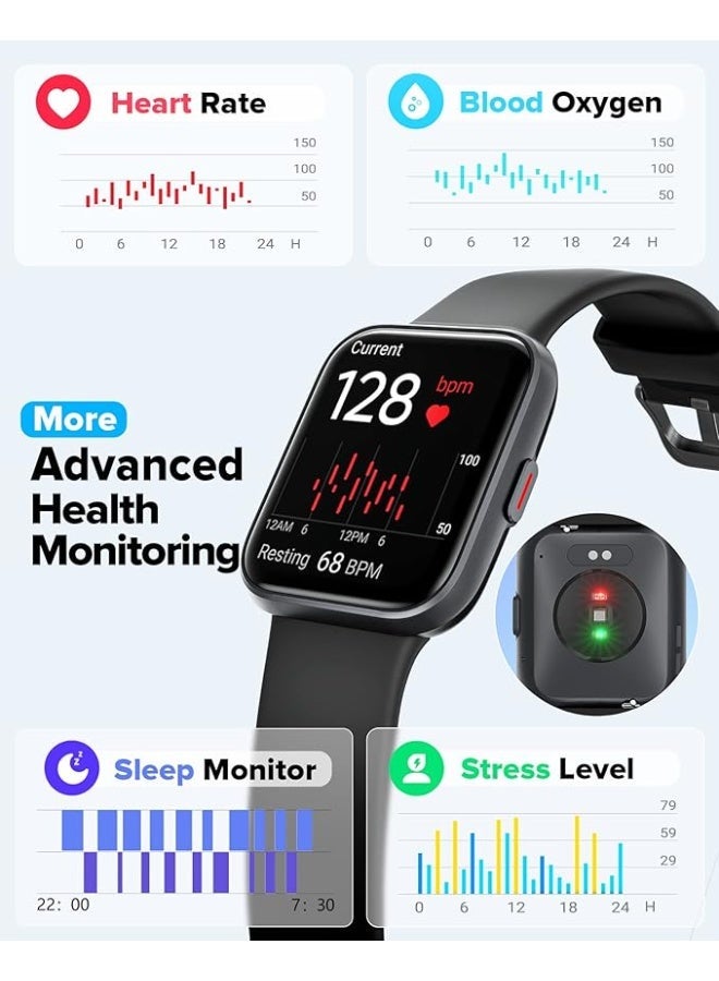 aeac Men's Smartwatch Calls, 1.7 Inches Smartwatch Watch for Men and Women with Hands-Free Answering Calls, Built-in Alexa, Heart Rate Monitor SpO2 Sleep, Fitness Watch Notifications Messages Whatsapp - Image 5