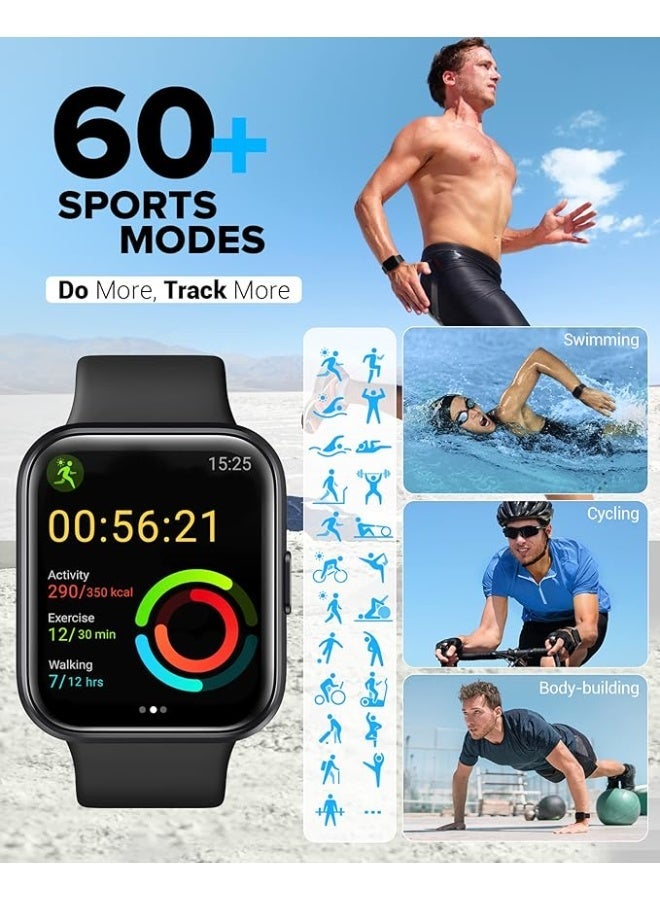 aeac Men's Smartwatch Calls, 1.7 Inches Smartwatch Watch for Men and Women with Hands-Free Answering Calls, Built-in Alexa, Heart Rate Monitor SpO2 Sleep, Fitness Watch Notifications Messages Whatsapp - Image 2