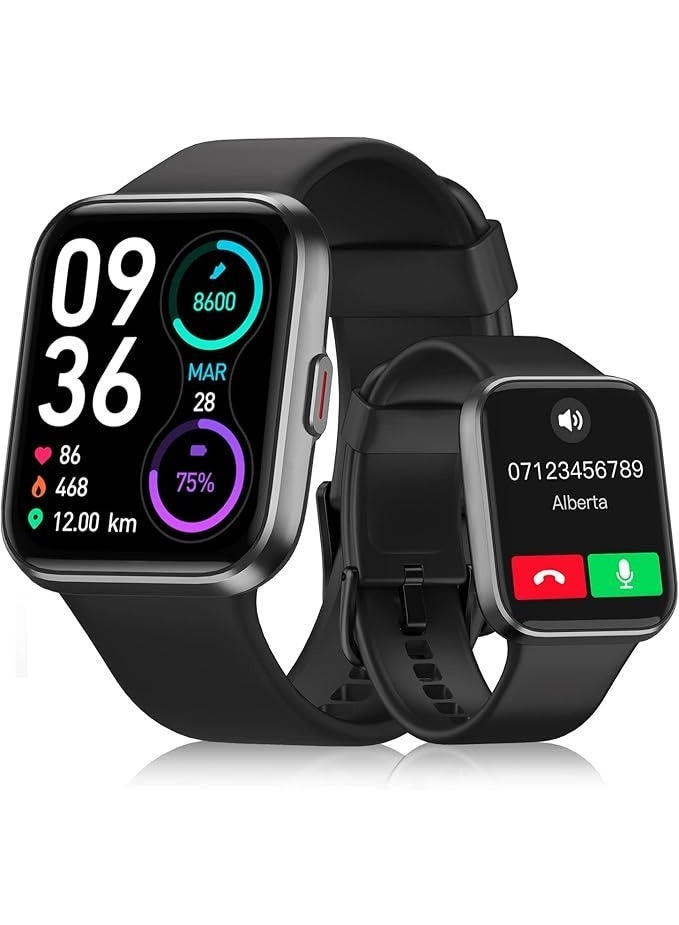 aeac Men's Smartwatch Calls, 1.7 Inches Smartwatch Watch for Men and Women with Hands-Free Answering Calls, Built-in Alexa, Heart Rate Monitor SpO2 Sleep, Fitness Watch Notifications Messages Whatsapp - Image 1