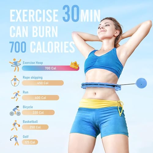 JKSHMYT Weighted Hula Circle Hoops for Adults Weight Loss, Infinity Fitness Hoop Plus Size 55 Inch, 28 Detachable Links, Exercise Hoop Suitable for Women and Beginners - Image 5