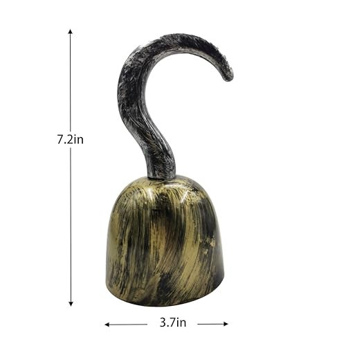 VIGUEUR Pirate Hook - Plastic Captain Hook Hand, Captain Hook Costume for Women, Men Black - Image 2