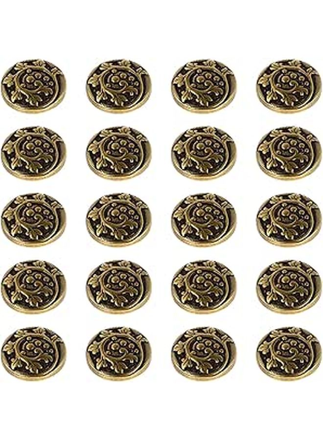20 Vintage Round Shape Alloy Coat Buttons For Suits DIY Sewing Replacement Buttons Matte Gold Retro Style Dress Uniforms Blazers - Image 1