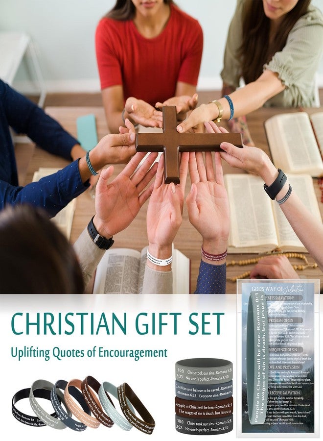 Luinabio 50 Sets Christian Gifts Bulk, Bracelet Silicone Wristbands with Bible Cards Men Religious Gifts for Church Party Sunday School - Image 5