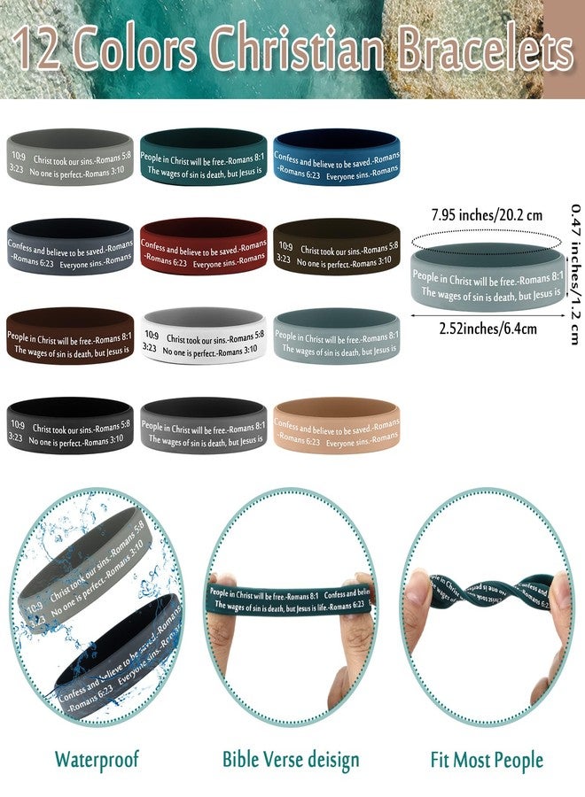 Luinabio 50 Sets Christian Gifts Bulk, Bracelet Silicone Wristbands with Bible Cards Men Religious Gifts for Church Party Sunday School - Image 3