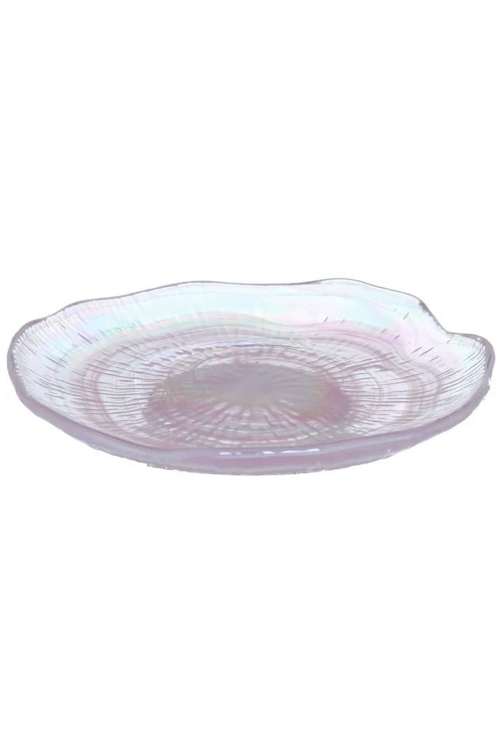 السيف غاليري صحن تقديم حلا زجاج السيف غاليري، 16×16×2 سم، دائري - متعدد الألوان - Image 1