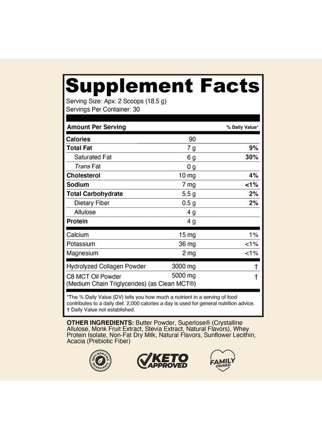 LevelUp ?????? ???? ???? ??????? By Levelup® With C8 Mct Collagen Protein Ketogenic Diet Coffee Creamer Ketosis Supplement Ketone Support (Vanilla Sweet Cream 19.5 Oz) - Image 3