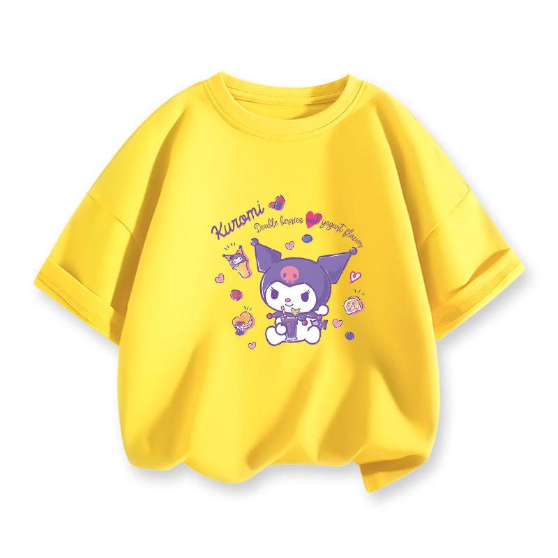 Coolometi Children'S Short-Sleeved Girls' Summer Printed T-Shirt New Children'S Yugui Dog Half-Sleeved Shirt Fashion - Image 1