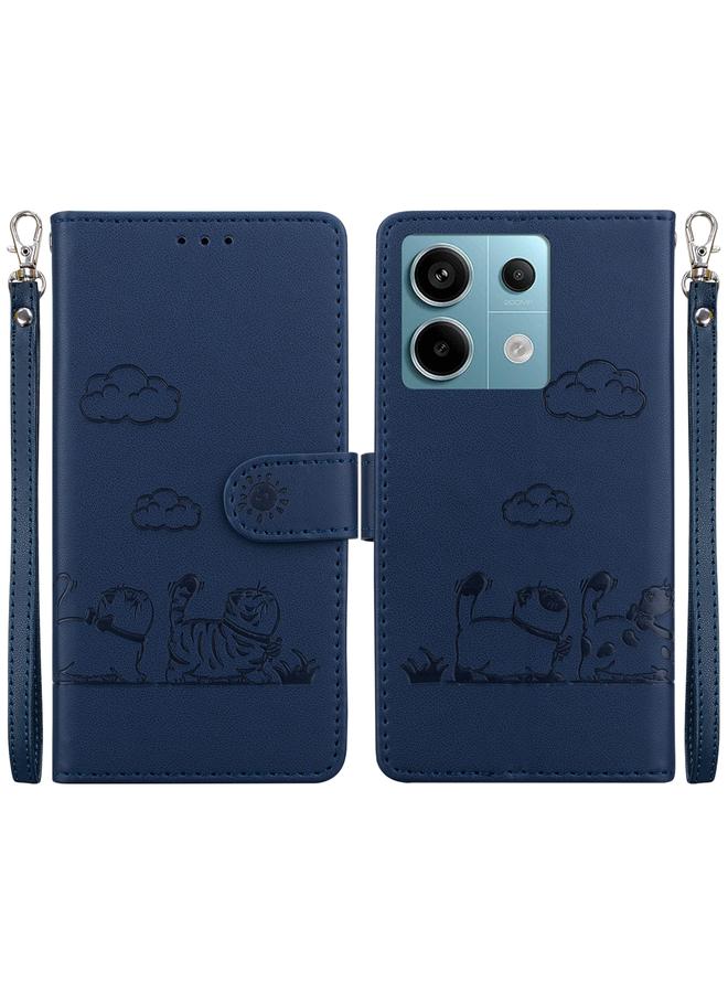 اس-توب جراب لهاتف Redmi Note 13 Pro 5G جراب هاتف جلدي RFID برسومات قطط لطيفة - Image 1