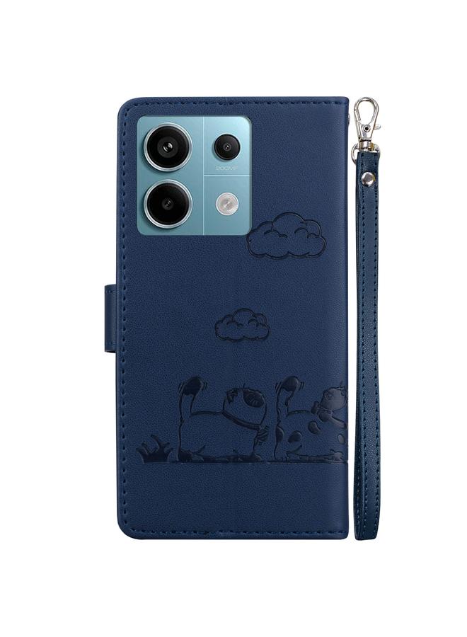 اس-توب جراب لهاتف Redmi Note 13 Pro 5G جراب هاتف جلدي RFID برسومات قطط لطيفة - Image 3