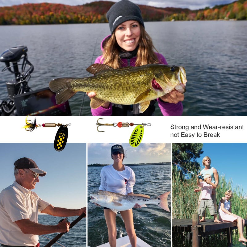 SANWEAL 10/15/16/20PCS Rooster Tail Fishing Lures â€“ High-Efficiency Trout Lures with Brass Spinner, Spinner Baits in Multiple Colors and Sizes - Image 3