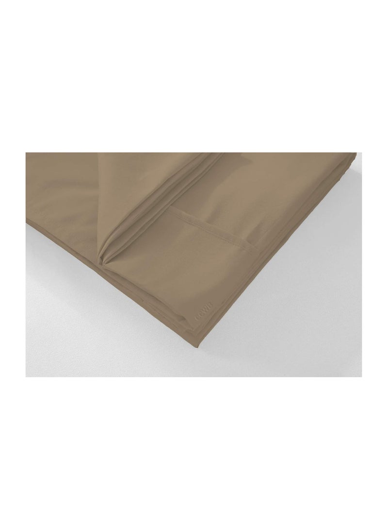 trendbeddingmart Trend Bedding Mart Oversize Pillowcase  Large Fit for Fluffiest including Pancake Pillow Luxury 100 Egyptian Cotton 600 Thread Count King Taupe - Image 3