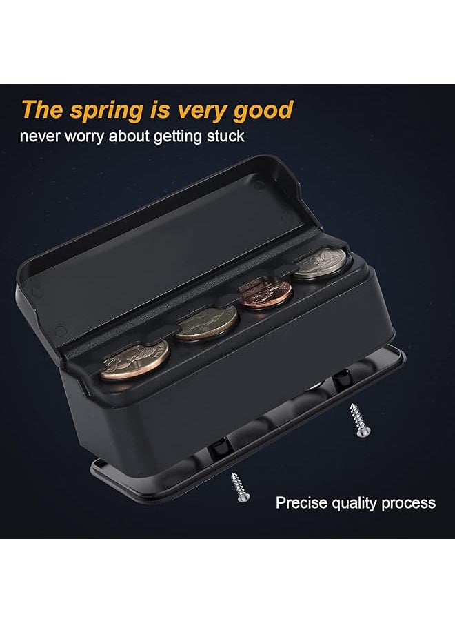 X spring Coin Holder Universal Coin Case Storage Box Holder For Car Compatible With Coins Of Different Sizes Premium Classic Black Plastic Car Coin Change Organizer Car Interior Accessories  - Image 3