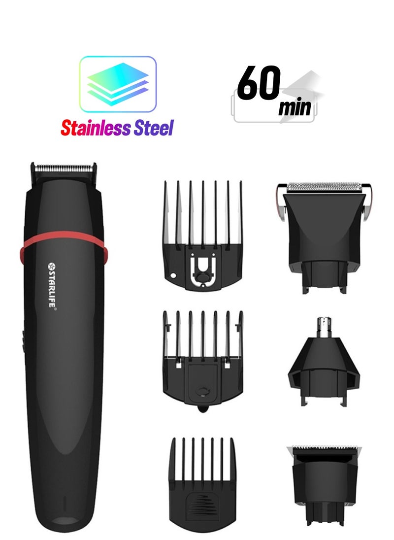 STARLIFE Rechargeable Electric Clipper Hair Trimmer, Multi Grooming Barber Kit with 7pcs Professional Cutting Tools, 60min runtime, Cordless Trimmer  - Image 1