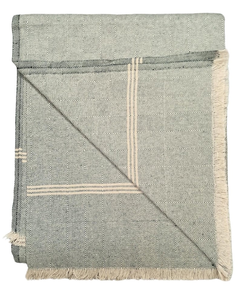 Arvore Bunkaar Plain Pure Handloom Khes - 100% Desi Thick and Heavy Cotton Khes/Summer Blanket/Chadar/Yoga Blanket (Wavy Dark Green)-100 TC - Image 3