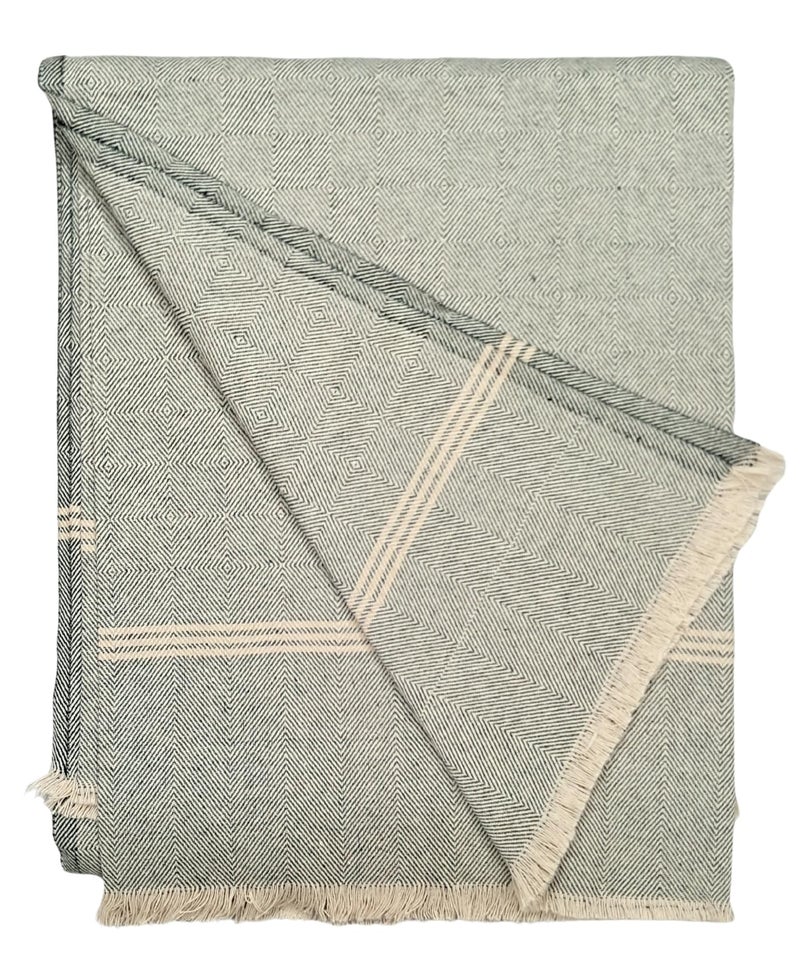 Arvore Bunkaar Plain Pure Handloom Khes - 100% Desi Thick and Heavy Cotton Khes/Summer Blanket/Chadar/Yoga Blanket (Wavy Dark Green)-100 TC - Image 5