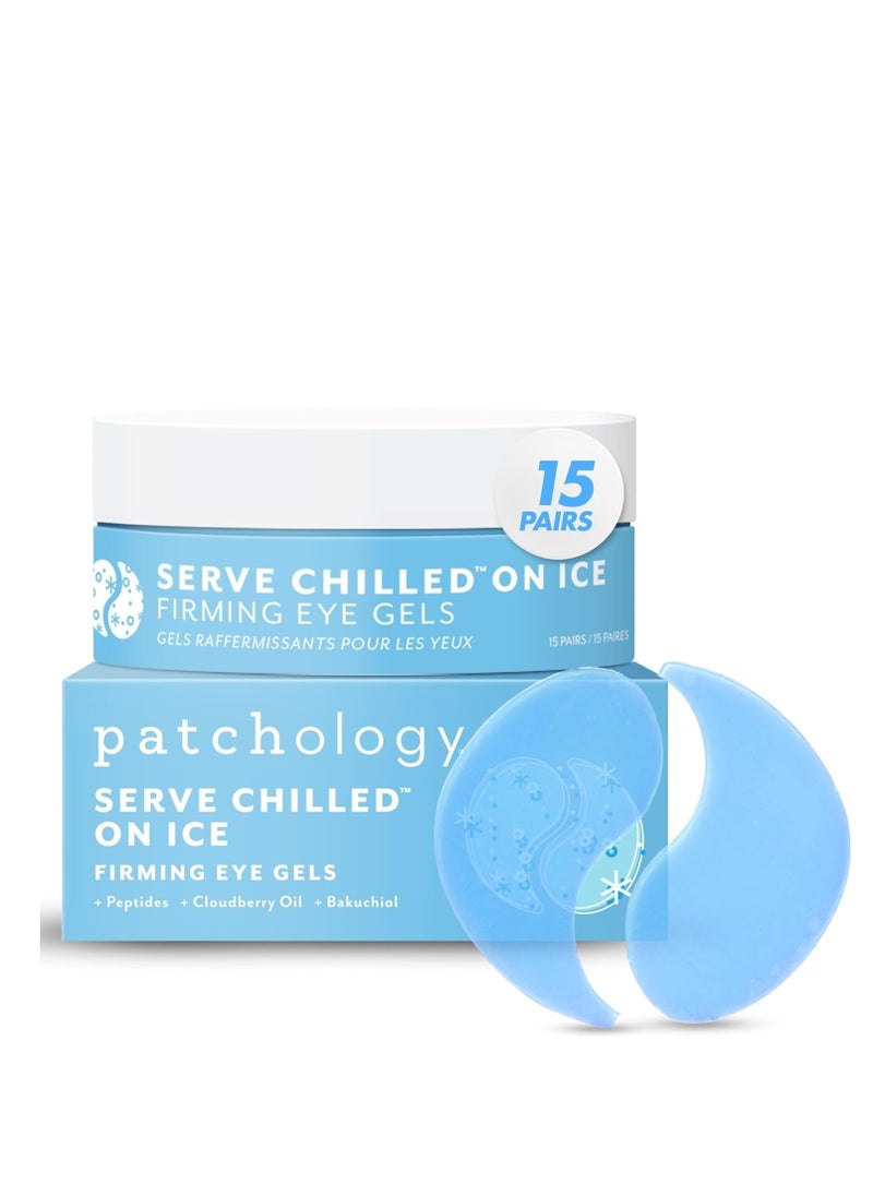 Patchology Patchology Iced Cooling Under Eye Mask Patches with Peptides, Cloudberry Oil and Bakuchiol. Cool eye gels to firm skin and soothe, reduce fine lines and under eye bags - by Patchology - 15 Pair Jar  - Image 1