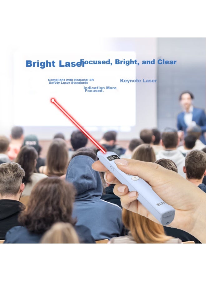 Oubai T10s Retractable Teaching Pointer, Ppt Page Turner, Multifunctional Laser Pointer For Teachers, Compatible With Seewo Whiteboard Touchscreen Presentation, With Countdown Function And Writing Ability, Blue Red Light - Image 5