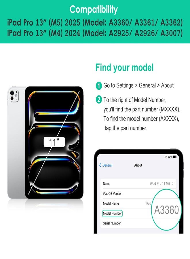 دتو جراب DTTO لجهاز iPad Pro مقاس 13 بوصة مع لوحة مفاتيح M5/M4 2025/2024، لوحة مفاتيح لاسلكية قابلة للفصل بإضاءة خلفية بسبعة ألوان، غطاء جلدي فاخر مع حامل قلم وجيب، بني - Image 2