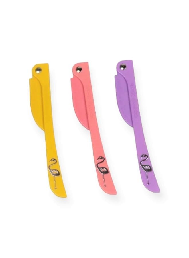 Flamingo Women's Face & Body Hair Removal 9 Blades 3x3 Yellow/Pink/Purple - Image 2