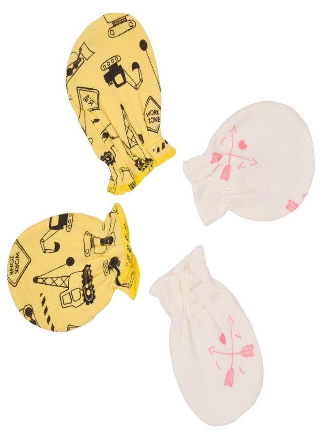 NAVYZONE Navy Zone Baby Elastic Mittens, Hand Gloves (Cotton Hosiery) for New Born Baby 0-12 Months (Pack of 2) - Image 3