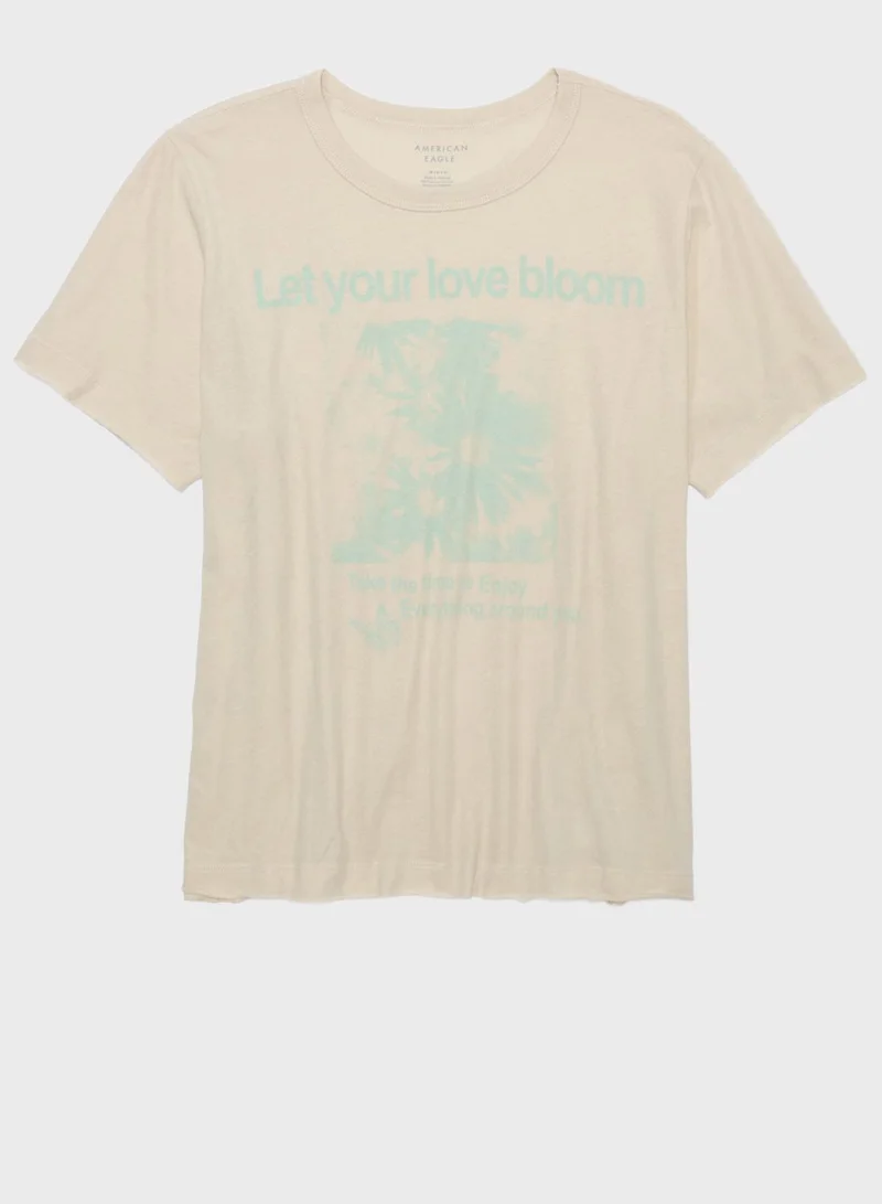 American Eagle Crew Neck Printed T-Shirt