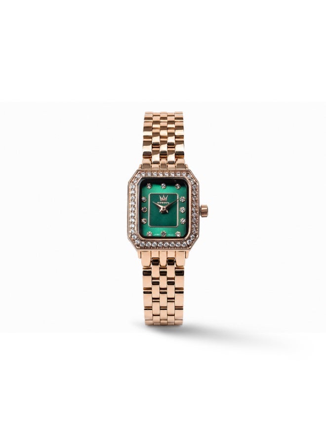 IMPERIAL Women's Rose Gold Stainless Steel Watch, Green MOP Dial, Y121 Movement, Butterfly Clasp, 3ATM Watch for Women | IMP.GZ8692L9013 - Image 1