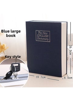 Generic Small Cash Box Piggy Bank Children's Household Storage Book Safe Code Box With Lock Small Lock-Color:Large Key Blue Upgraded Thickened Steel Plate  - Image 1