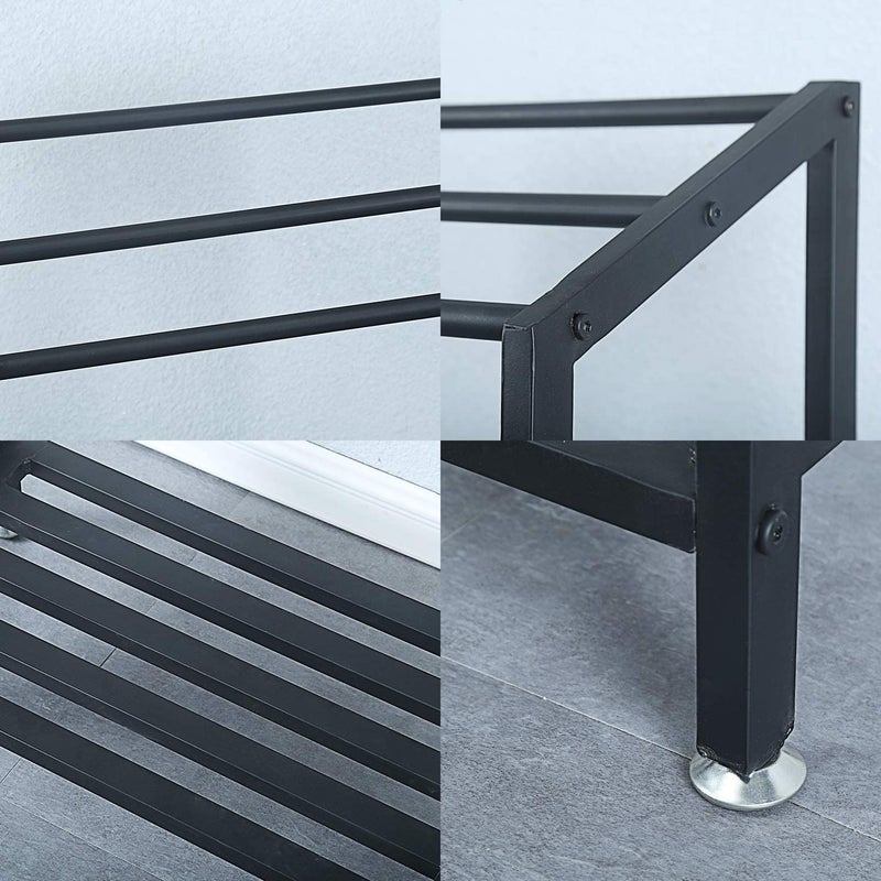 Indian Decor 58100 Home Bath Towel Hanger- Indoor/Outdoor Free Standing Towel Rack for Bathroom,3 Tier Metal Towel Bar Stand with Shelf - Black - Image 5