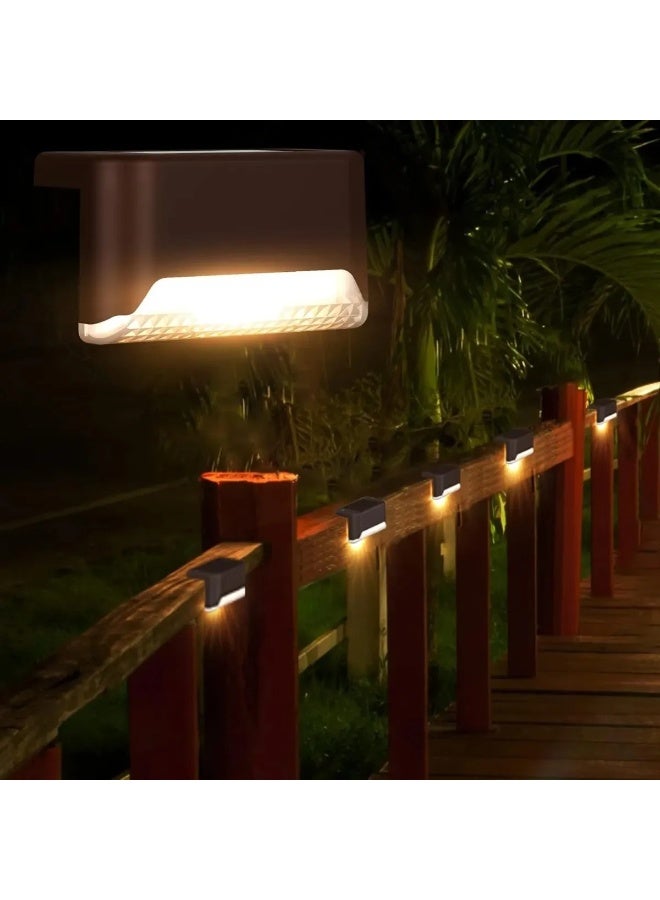 4PCS Warm LED Solar Step Lights, Waterproof Outdoor Deck & Stair Lamps for Garden Decoration - Image 3