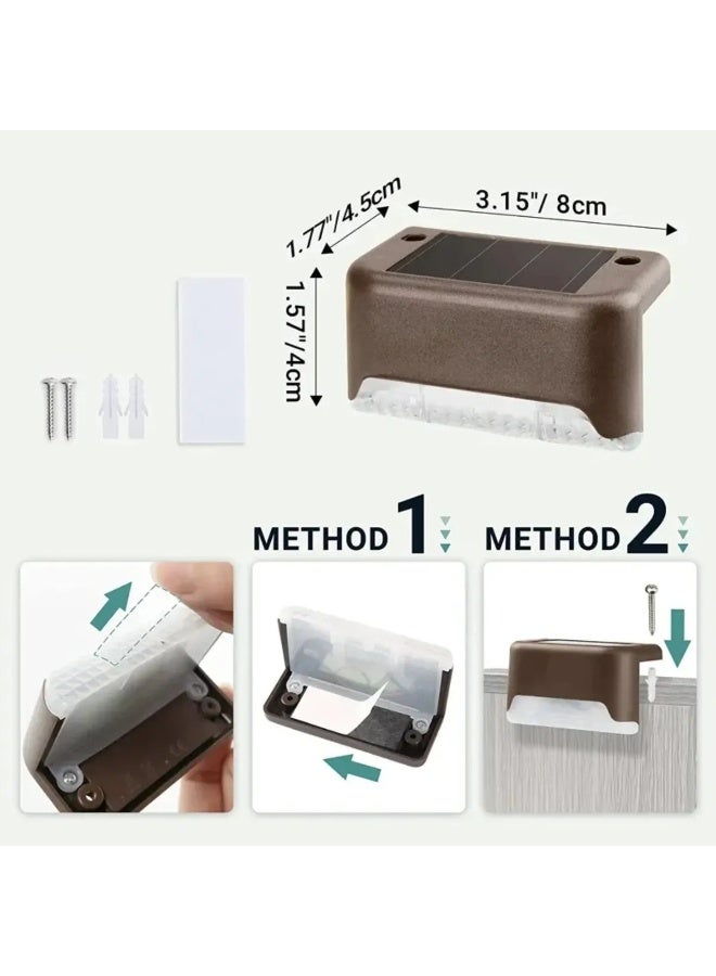 4PCS Warm LED Solar Step Lights, Waterproof Outdoor Deck & Stair Lamps for Garden Decoration - Image 4